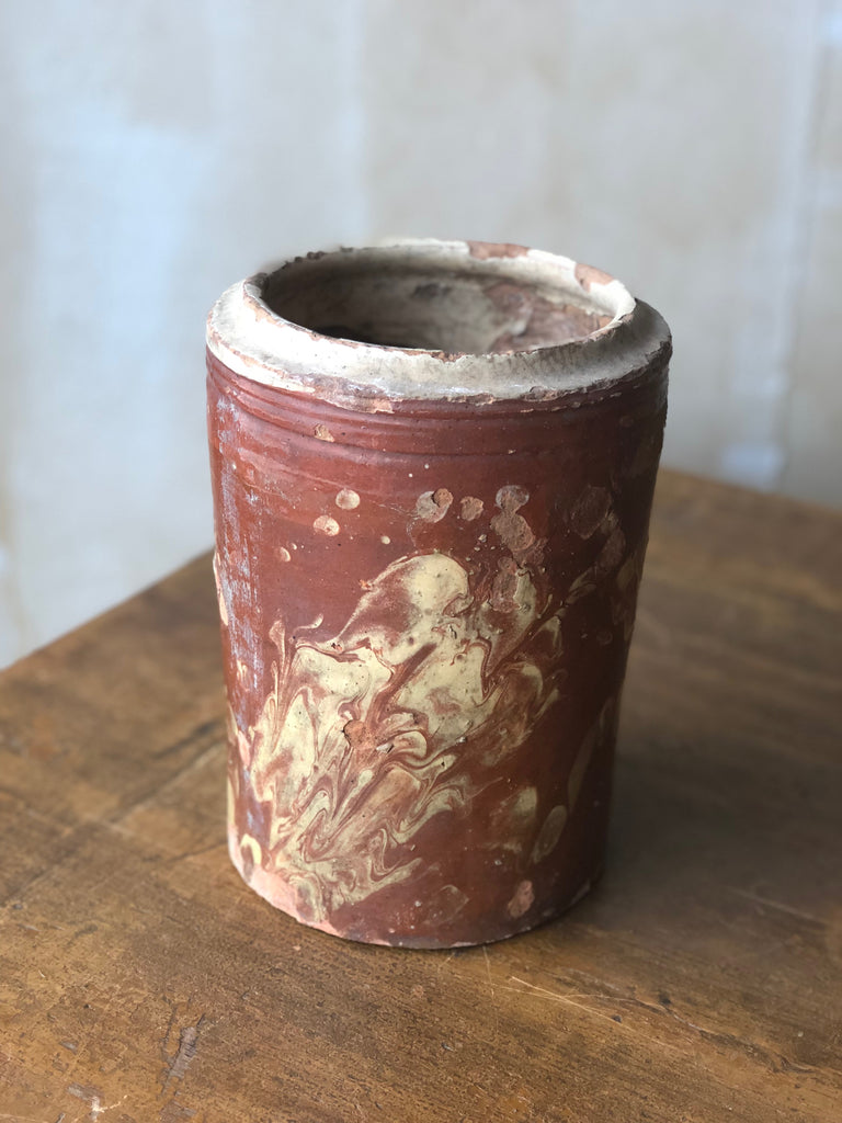 (SOLD)Pugliese Marbleized Canister- 8.25"H