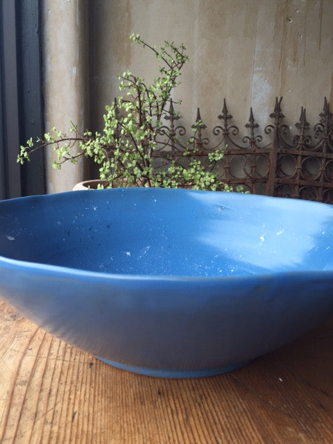 Lapis Blue Serving Bowl - Large - Mercato Antiques - 1