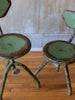 (SOLD) Pair of Green Italian Vintage Industrial Stools