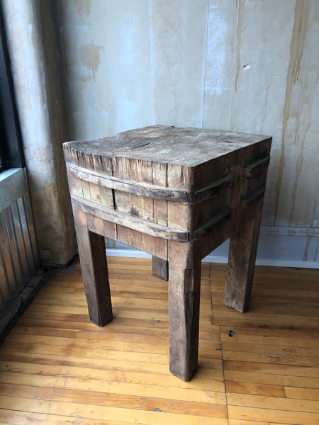 (SOLD) Italian Antique Butcher Block Table