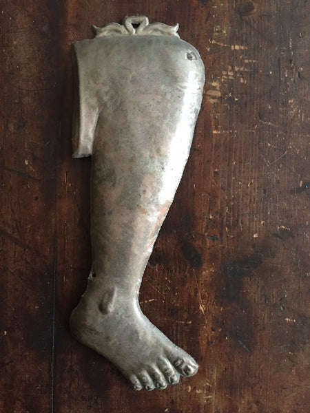 (SOLD) Silverplated Ex Voto Leg