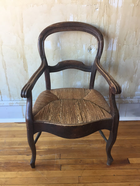 (SOLD) French Antique Walnut Arm Chair