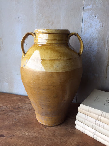 (SOLD) Antique Glazed Terracotta Jar- 18"