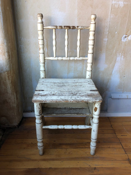 Painted Library Chair Ladder