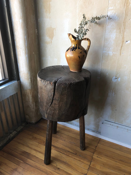 (SOLD)Rustic Tuscan Tree Trunk Butcher Block