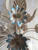 Italian Tole Chandelier- Blue Floral - Mercato Antiques - 4
