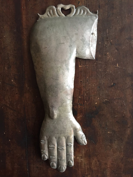 (SOLD) Large Silverplated Ex Voto Arm