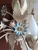 Italian Tole Chandelier- Blue Floral - Mercato Antiques - 5