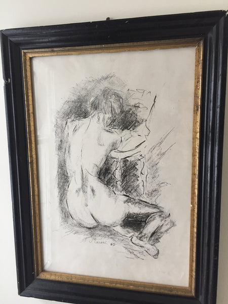 (SOLD) Ink and Charcoal Sketch by Mino Maccari