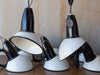 (SOLD) Black and White Vintage Industrial Pendent Lights- Set of 8