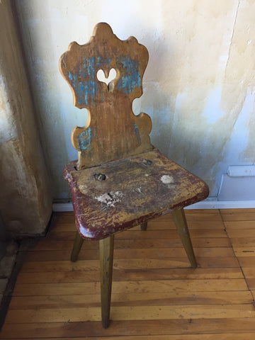 Small Painted Tyrolean Antique Chair