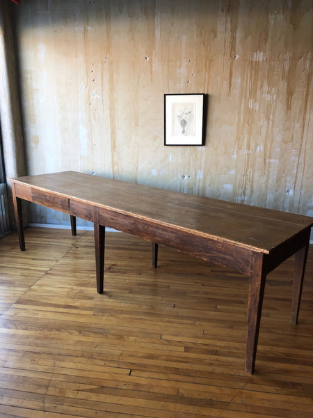 (SOLD) Long Tuscan Antique Dining Table- Seats 10 - Mercato Antiques