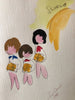 (SOLD) Whimsical Drawings of School Children
