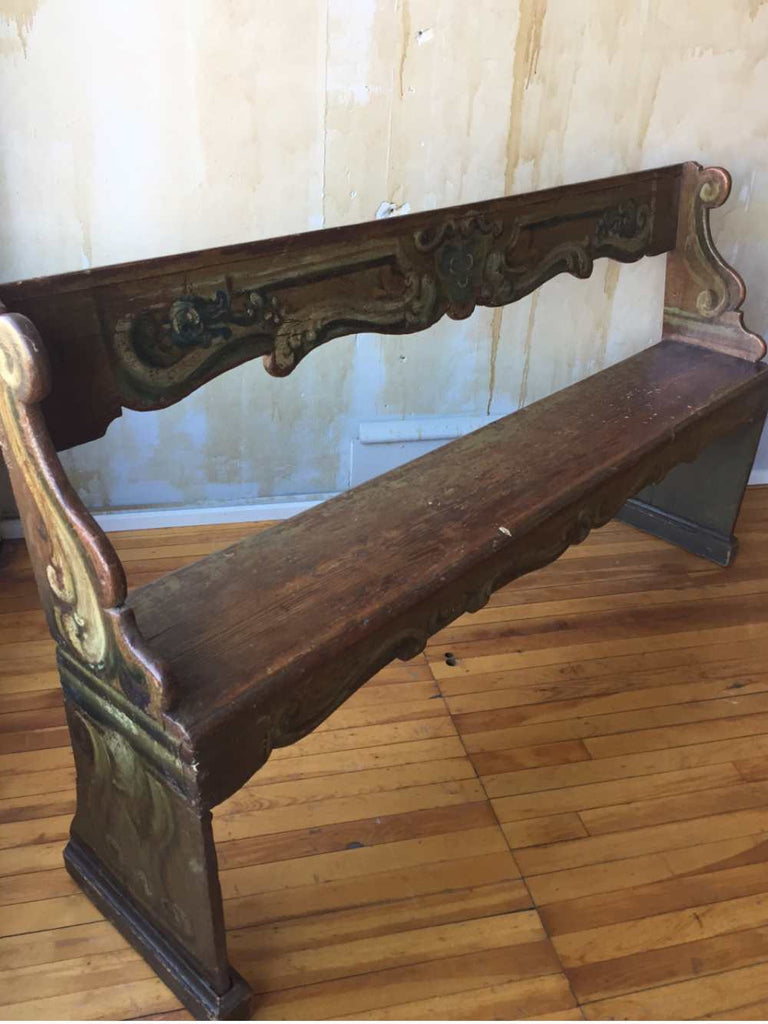 Tuscan Antique Church Pew