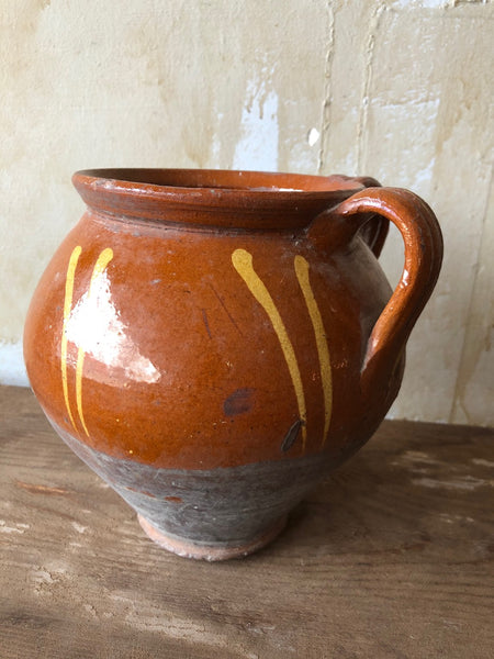 (SOLD) Rustic Italian Pot with 2 Handles- 7"H