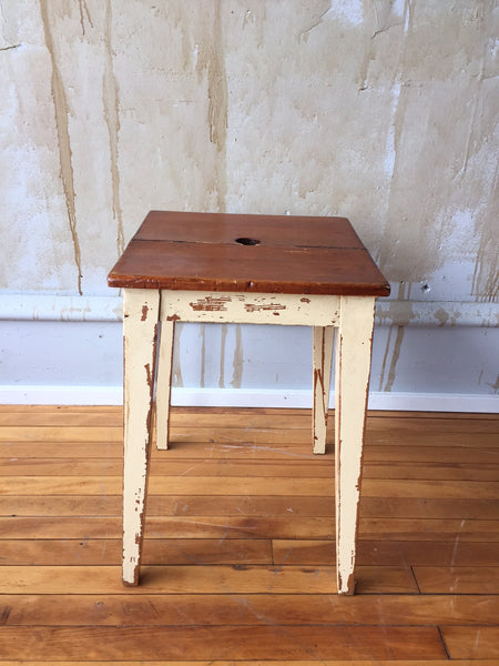 Italian Vintage Painted Wooden Stool  (SOLD) - Mercato Antiques - 1