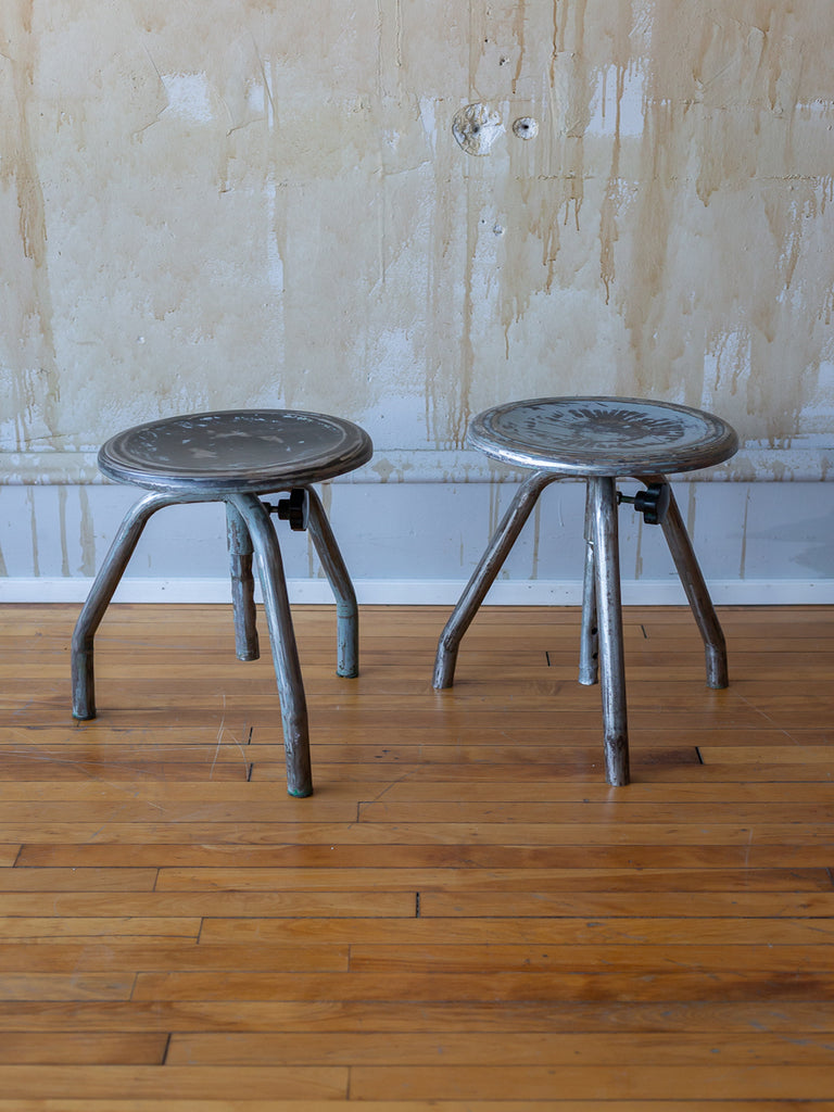 (SOLD) Pair of Italian Vintage Industrial Stools