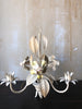 Vintage Italian Tole Chandelier - Yellow And Pink Flowers
