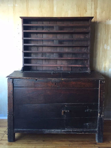 Italian Antique Cabinet With Plate Rack