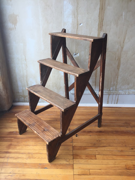(SOLD)Tuscan Antique Step Ladder - Mercato Antiques