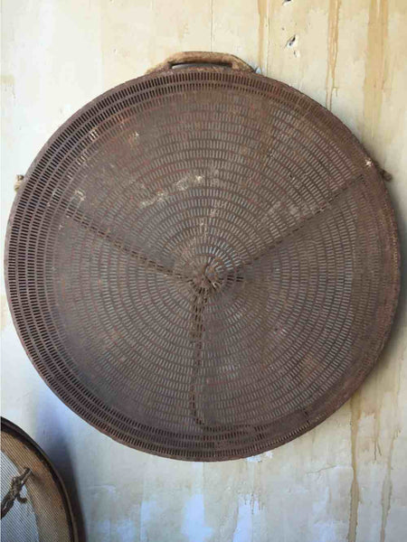 (SOLD) Large Grain Sifter - Pierced Metal Sieve