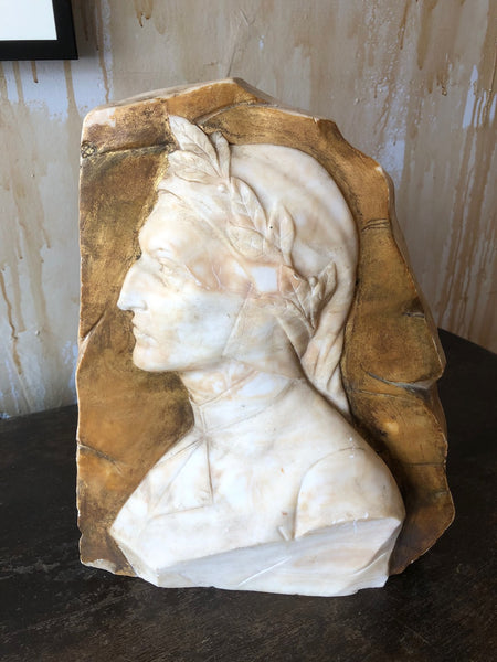 Alabaster Profile of Dante Alghieri