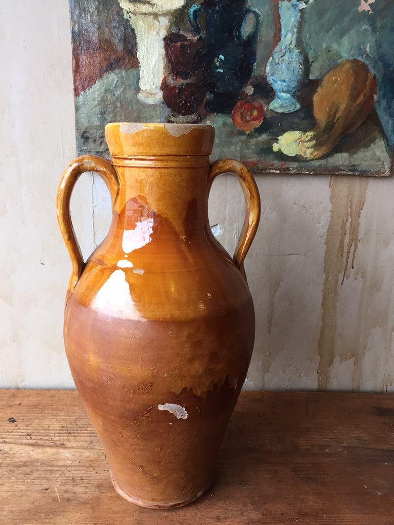 Glazed Italian Antique Pot - 18.5" - Mercato Antiques - 1