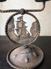 (SOLD) Pair of Antique Table Lamps- Nautical Motif