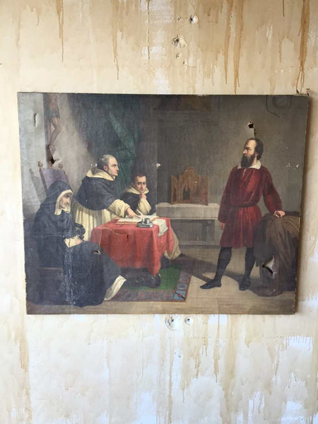 Painting of The Trial of Galileo Galilei - Mercato Antiques - 1