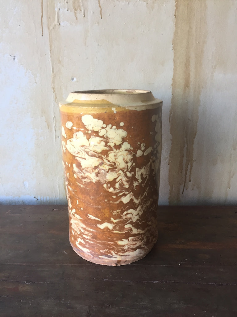 (SOLD) Italian Antique Marbleized Jar
