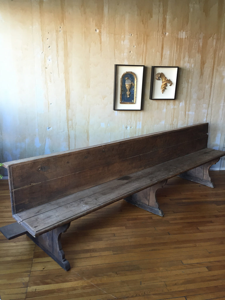 Italian Antique Church Pew- (SOLD) - Mercato Antiques - 1