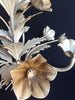 Vintage Italian Chandelier - 3 Arm Beige Floral (SOLD) - Mercato Antiques - 2