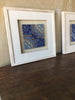 (SOLD) Framed Italian Antique Tile - Light Blue, Dark Blue, Yellow and White