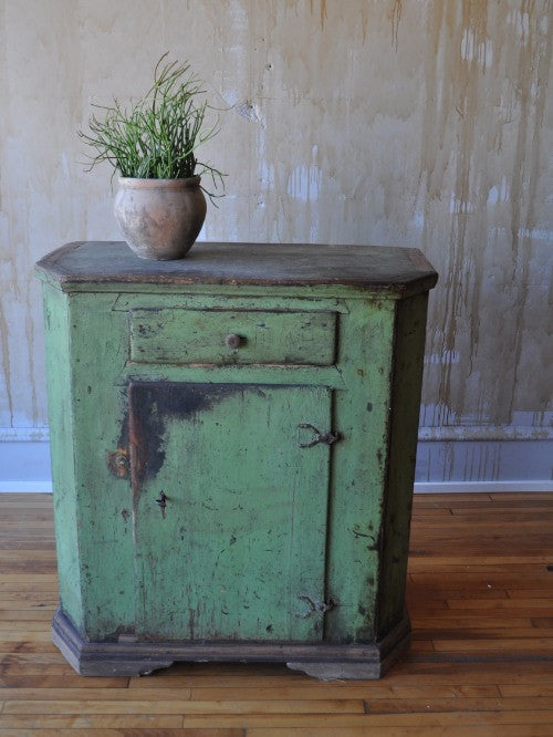 Italian Antique Green Painted Cabinet - Mercato Antiques - 1