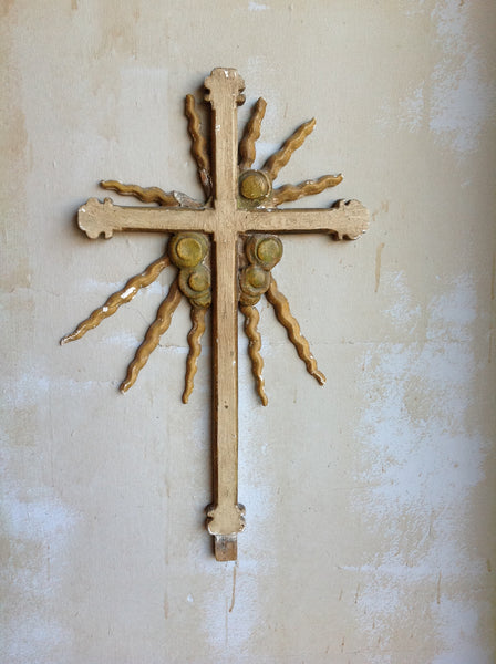 Italian Antique Cross With Sunburst - Mercato Antiques - 1