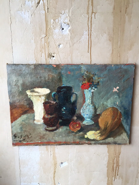 Italian Still Life Oil Painting - Mercato Antiques - 1