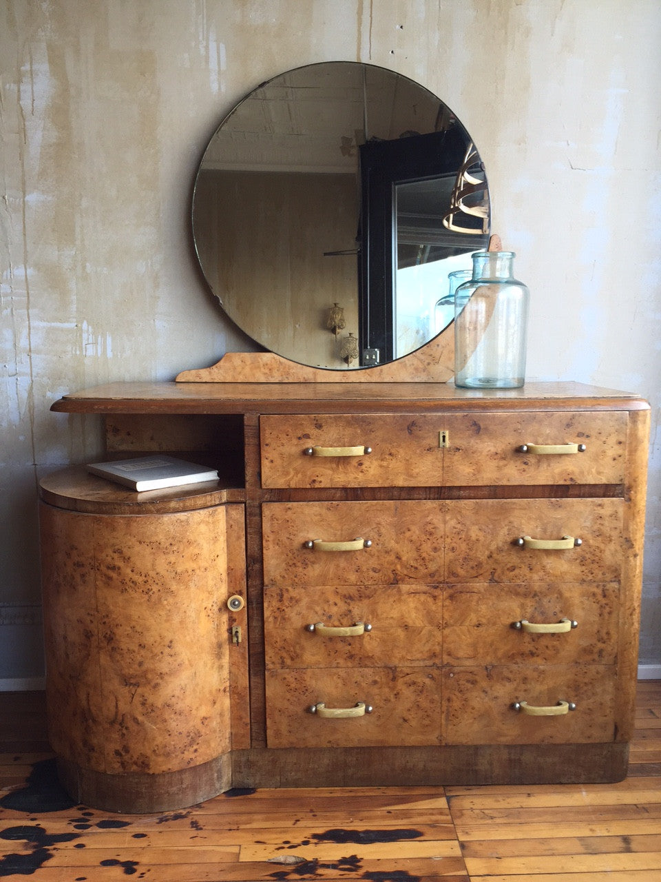 art deco dresser Modern Mahogany & Birdseye 3 Drawer Chest/Dresser pulls faithfully enhance the cinematic reality. Art Deco Dresser
