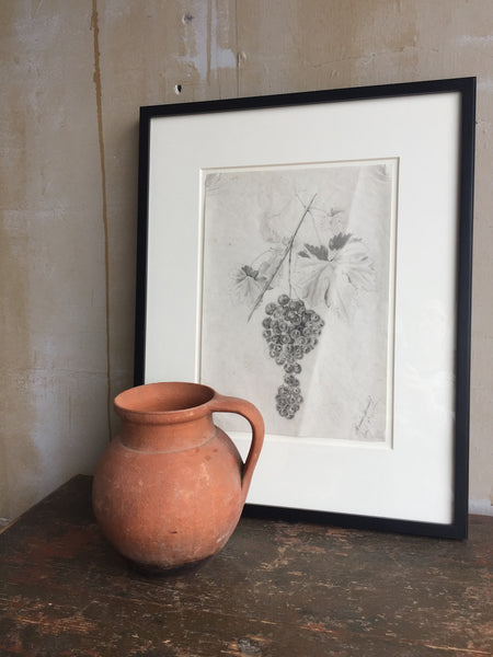 (SOLD)Antique Pencil Drawing Of Grapes