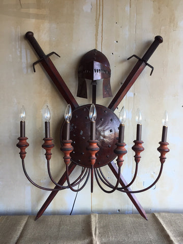 (SOLD) Large 7 Arm Vintage Wall Sconce