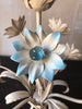 (SOLD) Vintage Tole Chandelier - Light Blue Flowers
