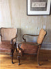 caned vintage chairs walnut