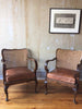 walnut vintage caned chairs