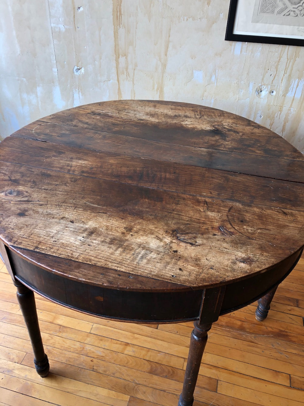 (SOLD) Pair of Italian Antique Demilune Tables