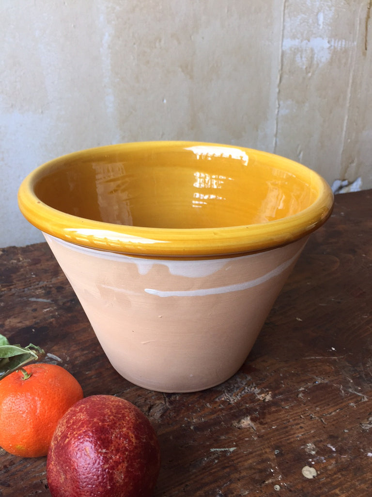 Rustic Italian Serving Bowl- Medium, Ochre - Mercato Antiques - 1