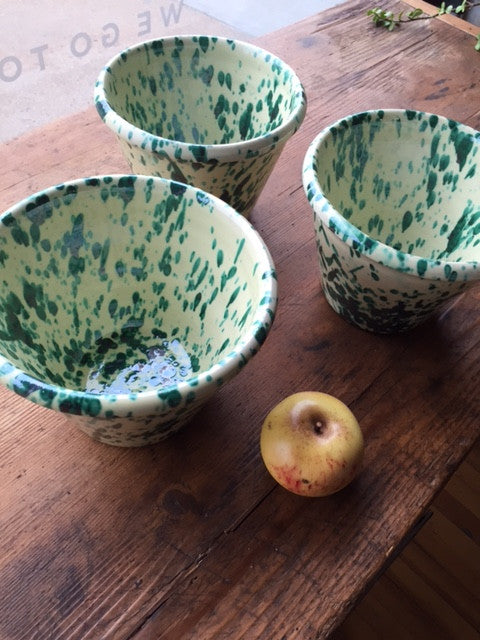 Splatterware Mixing Bowls in Green + Blue