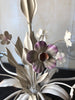 (SOLD) Vintage Floral Tole Chandelier- Peach and Lavender