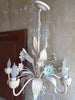 Italian Tole Chandelier- Blue Floral - Mercato Antiques - 3